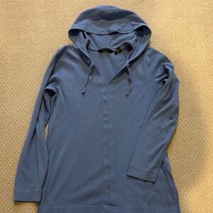 Eddie Bauer Light Blue Cotton Top long sleeve hooded size small women’s